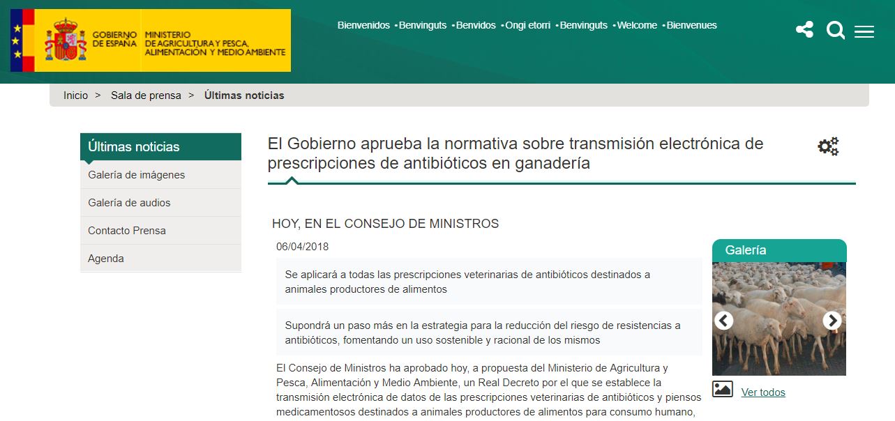 foto #1 de la noticia: Normativa sobre transmisin electrnica de prescripciones de antibiticos en ganadera