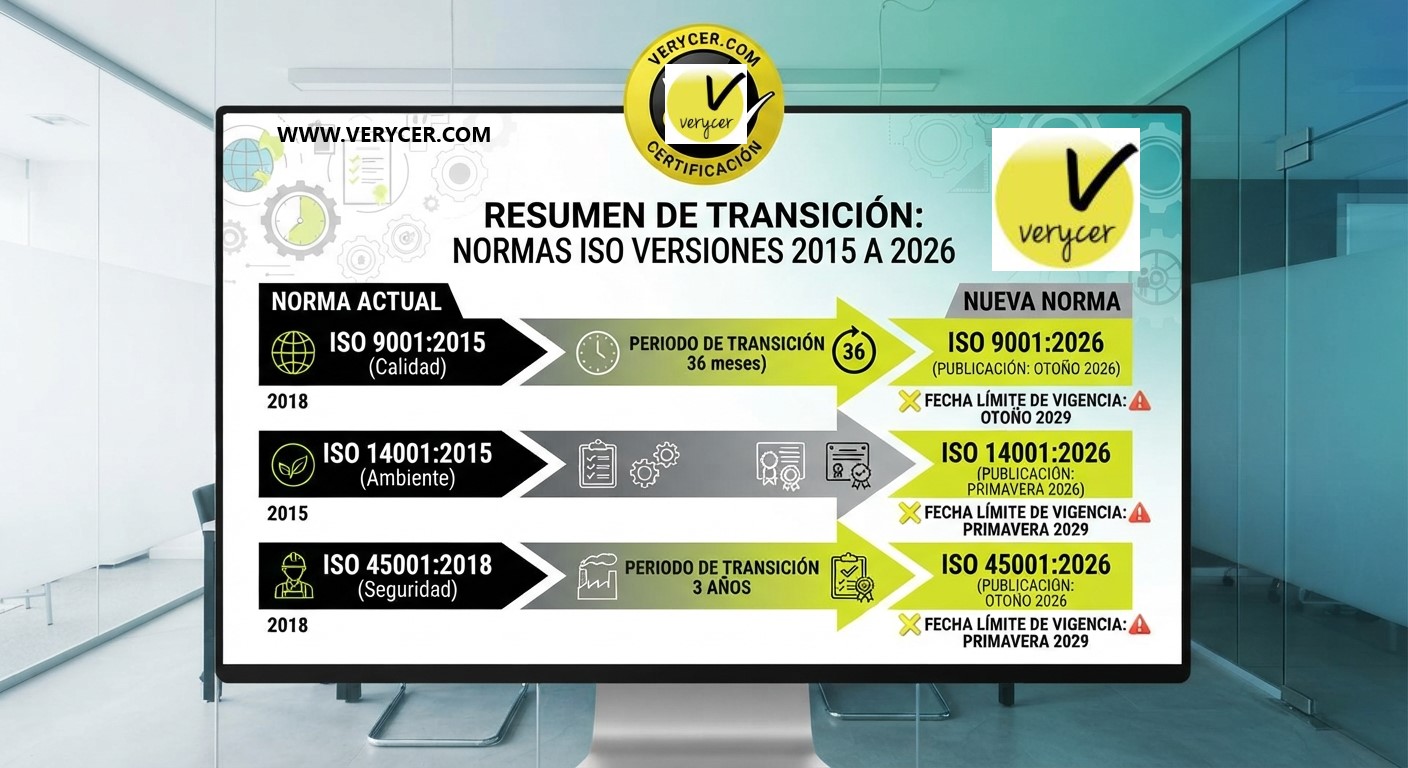 imagen de la noticia: TRANSICION A NUEVAS VERSIONES DE LA ISO 9001:2026, ISO14.001:2026, ISO 45.001:2026
